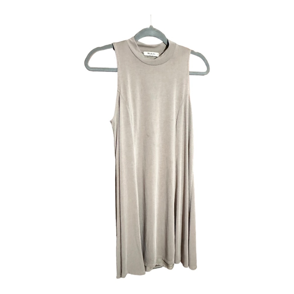 MIKEY & JOEY taupe super soft sleeveless long high neck top/dress